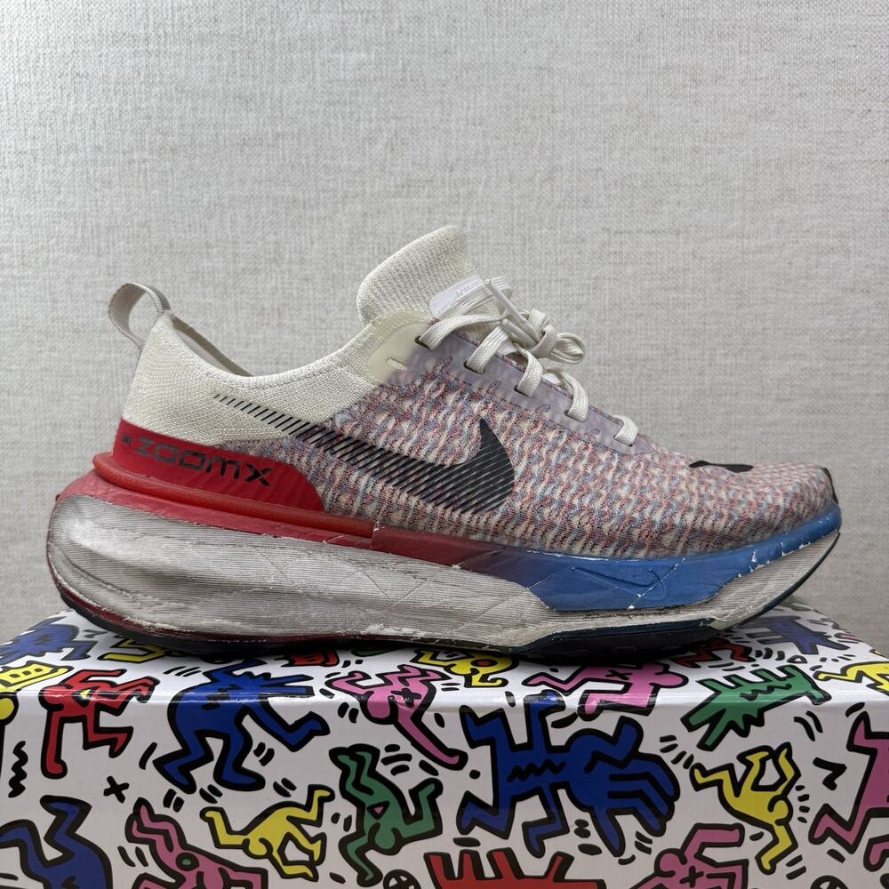Nike Mens Invincible Run 3 ZoomX White Blue Red Running Shoes FJ3889-100 Size 8